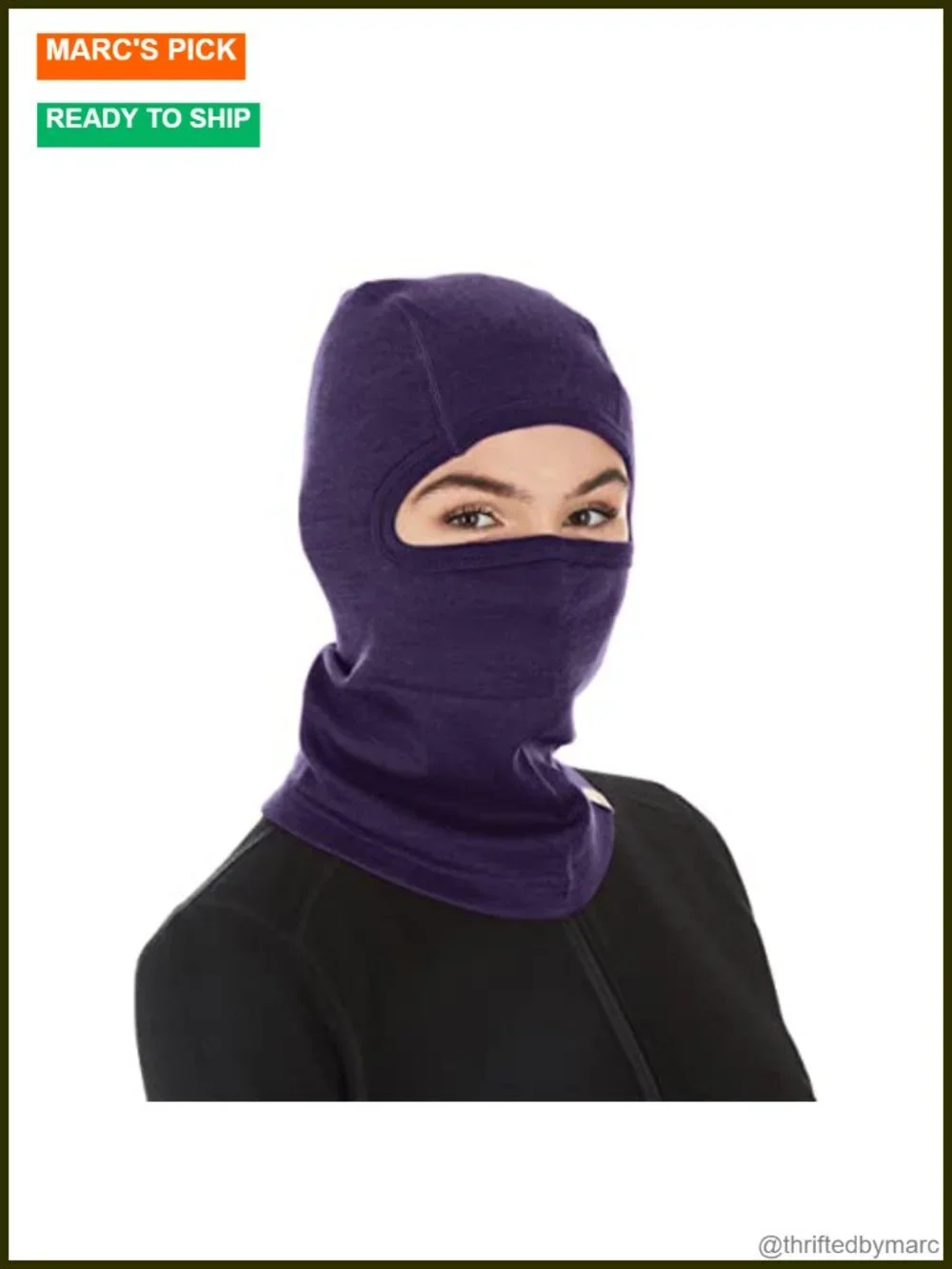 100% Merino Wool Balaclava Winter Ski Mask Face Cover